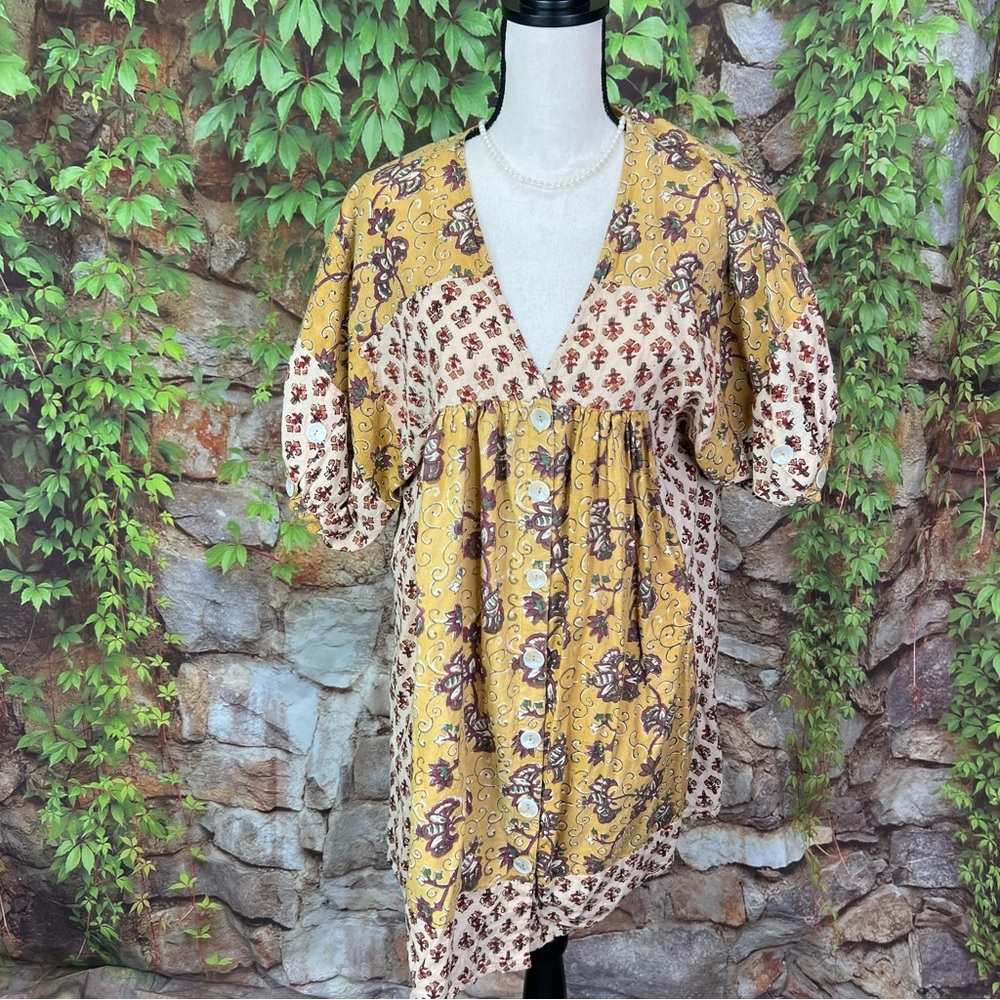 KINGA CSILLA Boho Patchwork Button-Front Dress, 6 - image 2